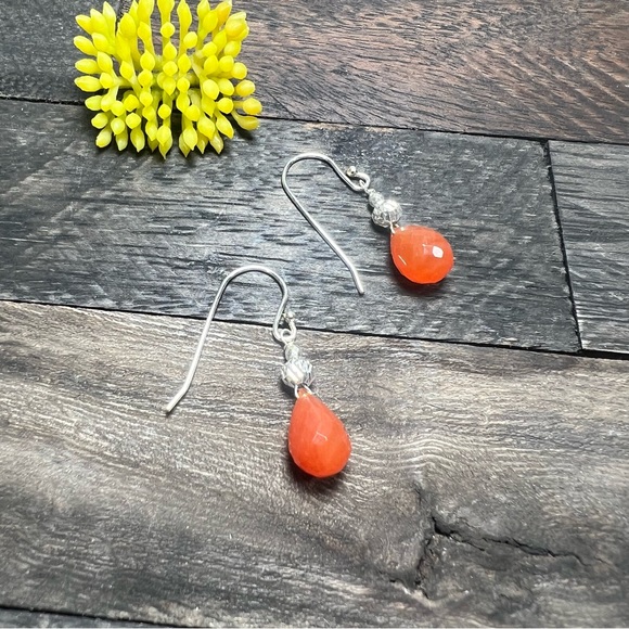 Carnelian Teardrop Earrings - Picture 10 of 11